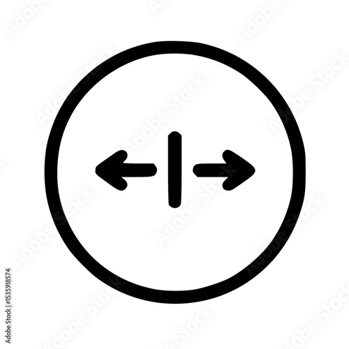 Circular icon depicting adjustable width or zoom control.