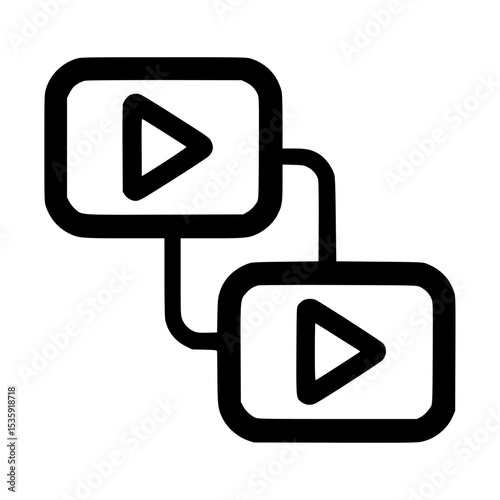 Two linked video playback icons, suggesting a playlist or video streaming.
