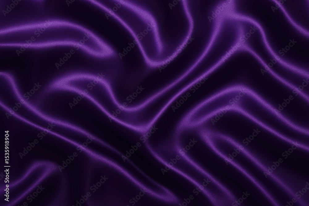 Fototapeta premium Luxurious purple silk fabric creating elegant flowing waves with lustrous sheen and smooth texture