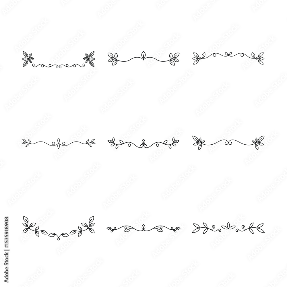 Obraz premium Elegant Floral Dividers Delicate Botanical Borders for Design Projects