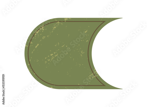 Bold abstract brutalist shape. Grunge textured element and geometric figure. Modern flat form, y2k aesthetic, potential for trendy decoration and contemporary art applications.