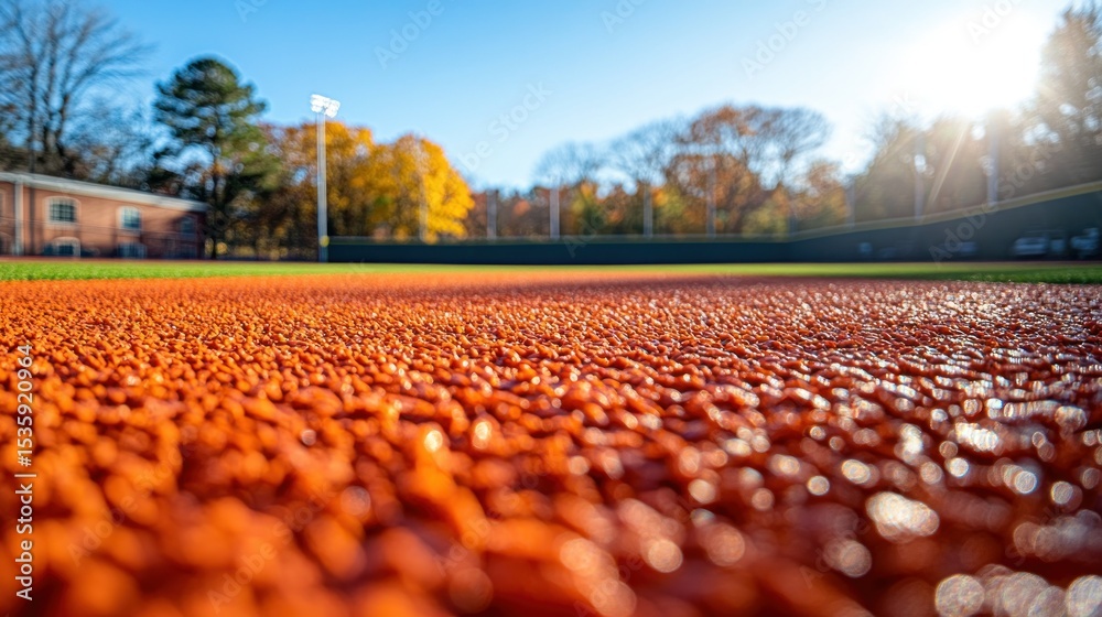 Fototapeta premium Close-up of orange athletic field