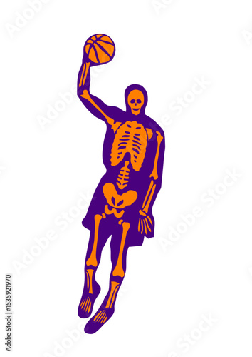 dunk basketball joueur squelette