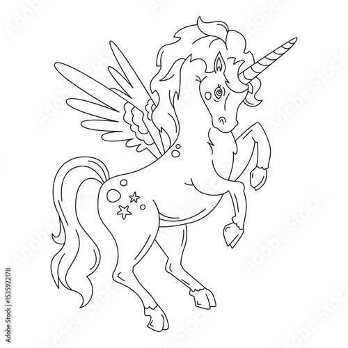 Unicorn Hourse with Vector Hand Drawing Art