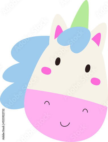 Smiling Unicorn Face