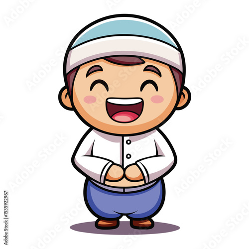Joyful child in traditional clothing