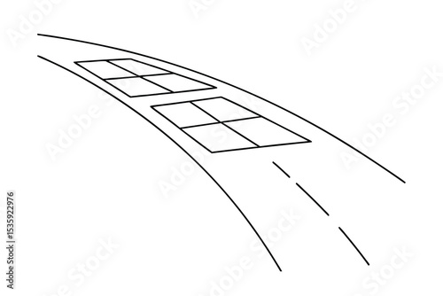 Solar road panels continuous line drawing illustration
