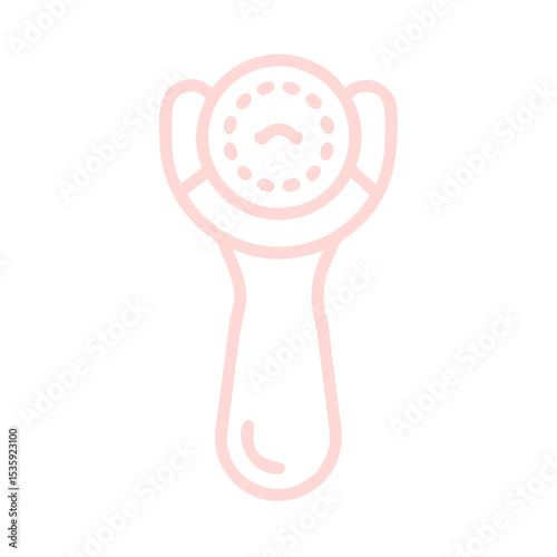Modern facial massage brush for skincare routine. electric care device outline icon for face exfoliation, relaxation, and beauty enhancement. perfect tool for spa treatment and personal skin care