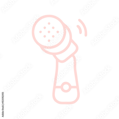 Gentle facial cleansing brush outline icon for skin care routine, promoting cleanliness and facial hygiene, ideal for spa or home use