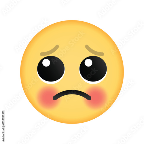 Pleading face emoji with big eyes and blushing cheeks