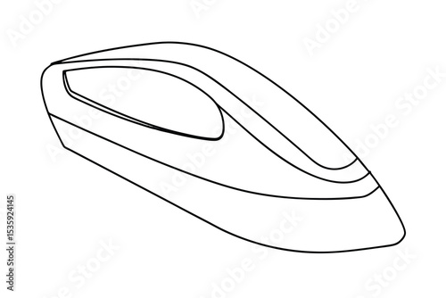 Modern high speed train continuous-line drawing illustration