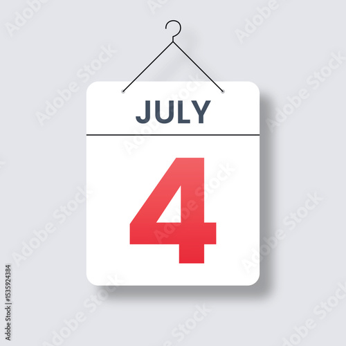 July fourth calendar date hanging sign