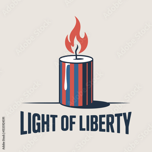 Patriotic candle graphic light of liberty