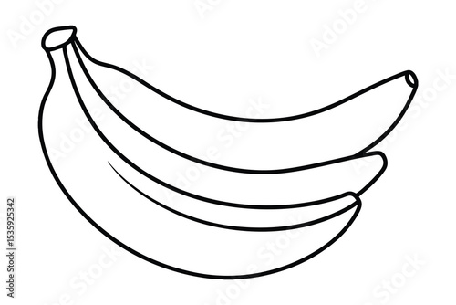 Three bananas continuous line drawing simple illustration