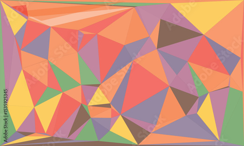 Abstract Geometric Art Vibrant Low Polygonal Design with Colorful Triangles