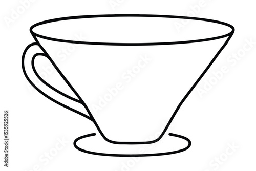Simple line drawing coffee dripper continuous-line art