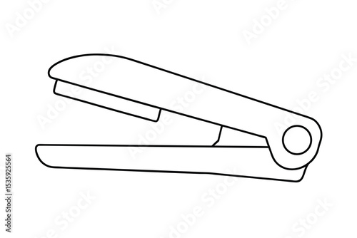 Simple line drawing of a hair straightener continuous-line art