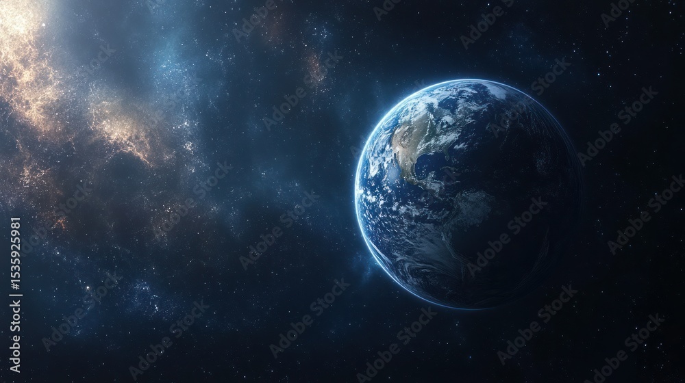 Fototapeta premium Earth in cosmic nebula