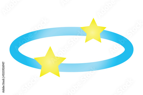 Dizzy stars spinning around head cartoon icon