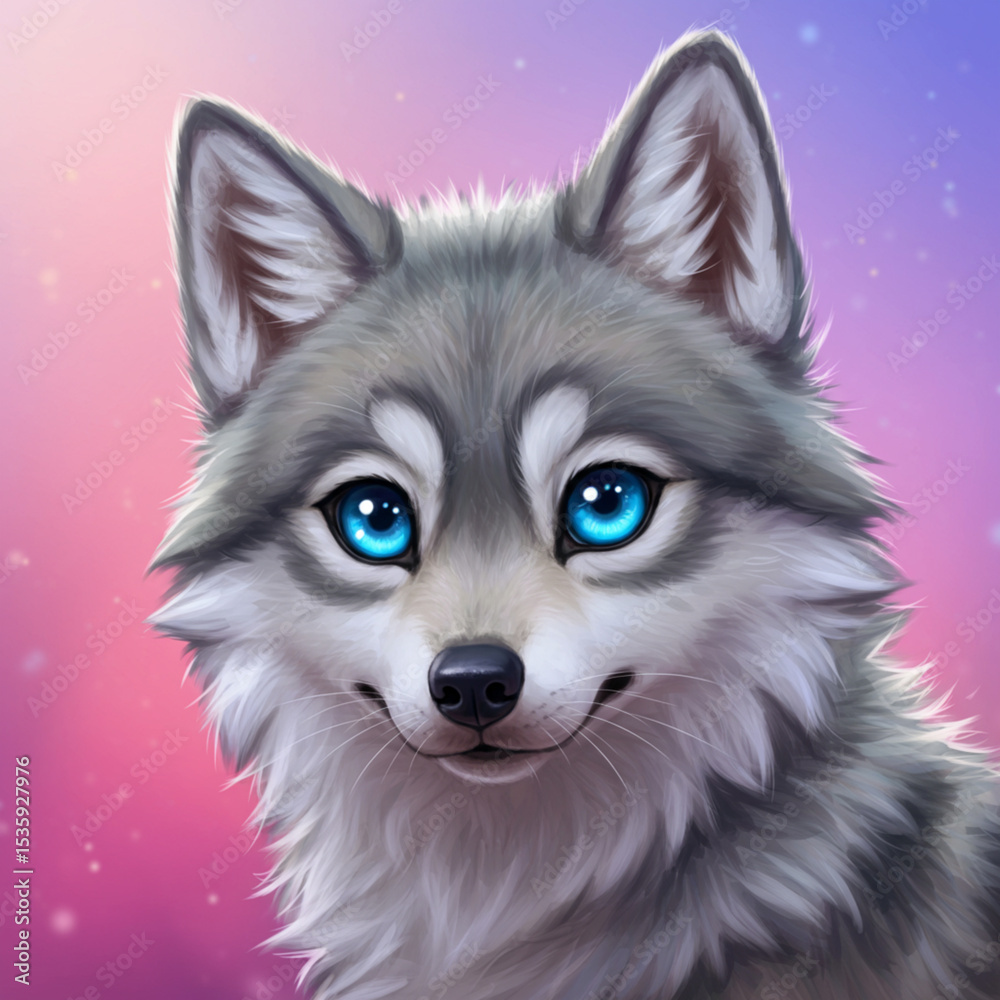 Naklejka premium Cute Anime Animal