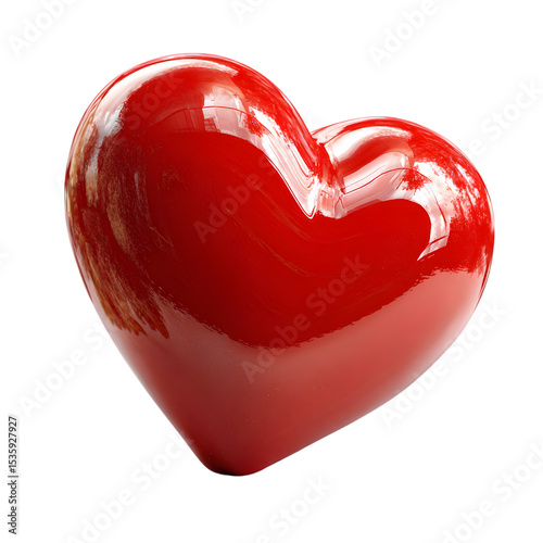 A shiny red heart on a transparent background a symbol of love and romance