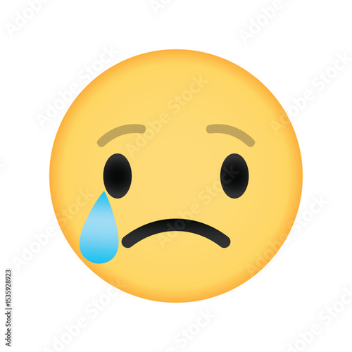 Sad emoji with single tear drop