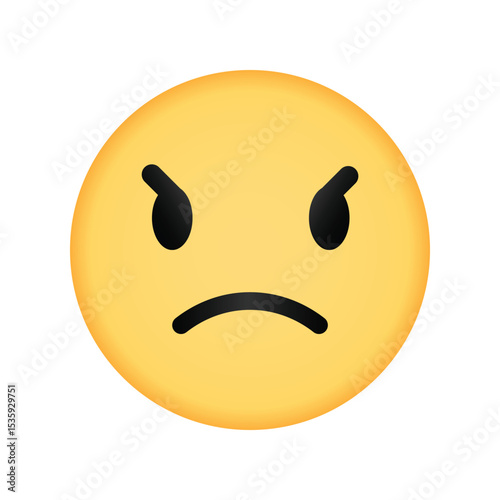 Angry face emoji with furrowed brows expression