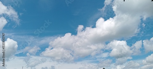 beautiful sky background with clouds in blue sky. Sunlight and Clouds