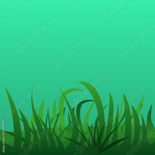 green grass in a loan vector illustration 
