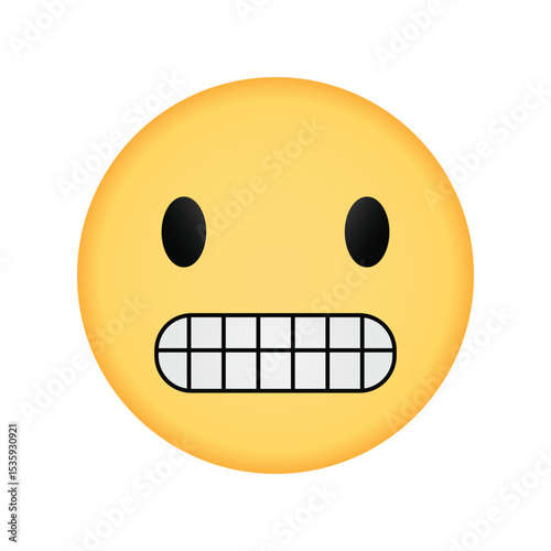 Grimacing face emoji with clenched teeth
