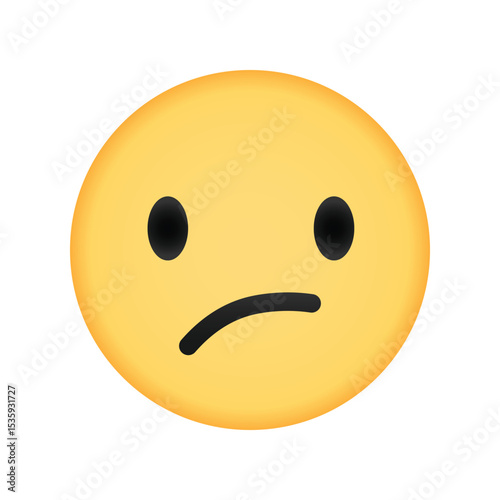 Confused emoji with slanted mouth