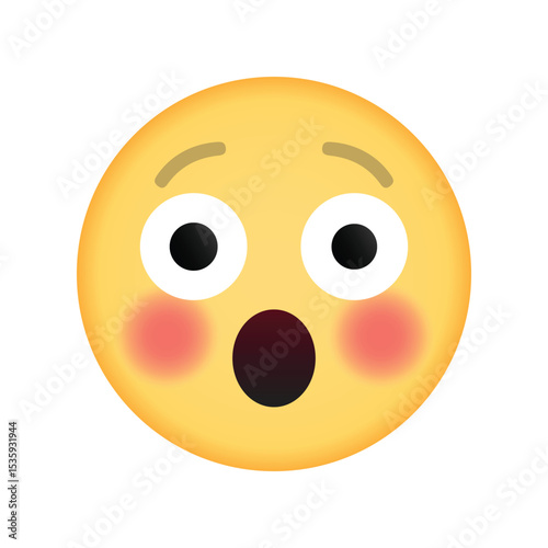 Blushing shocked emoji face