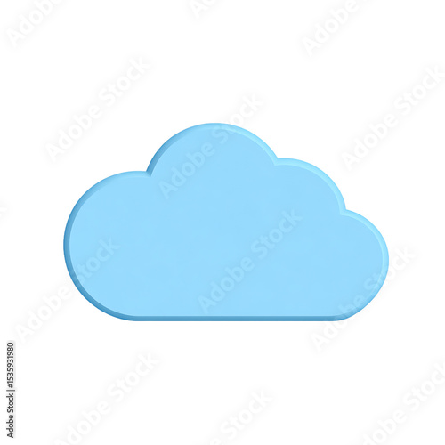 A light blue cloud icon with a soft edge on a black background in a simple graphic design style on transparent background
