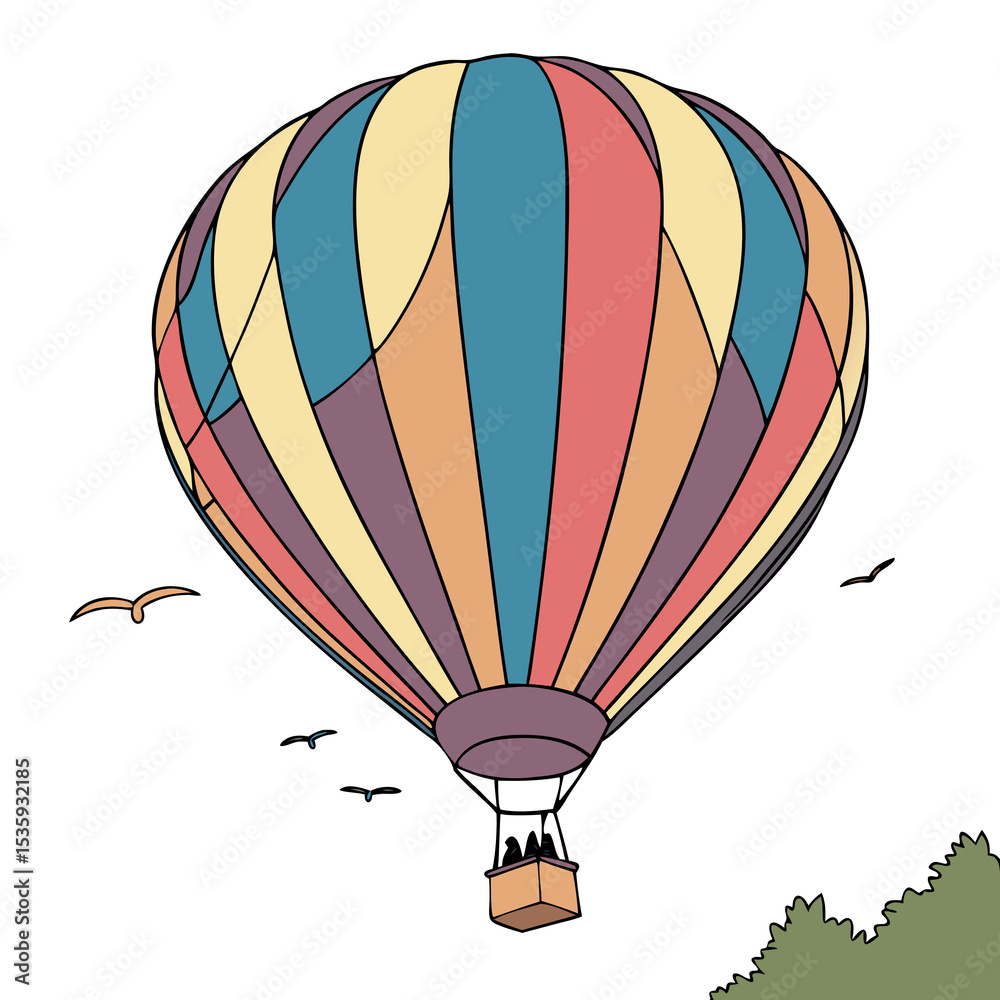 Fototapeta premium Colorful Hot Air Balloon Floating 