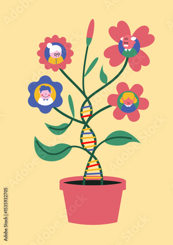 vector illustration of a DNA tree