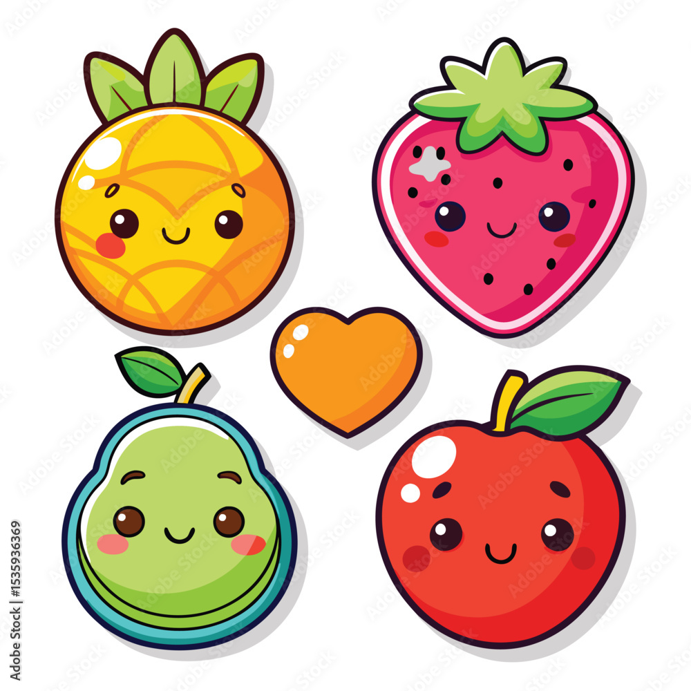 Fototapeta premium Cute fruit characters