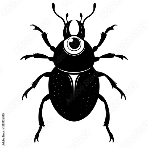 Eyeball beetle vector silhouette art