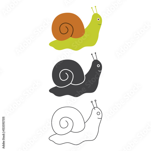 Snail Icon Set Vector Design.