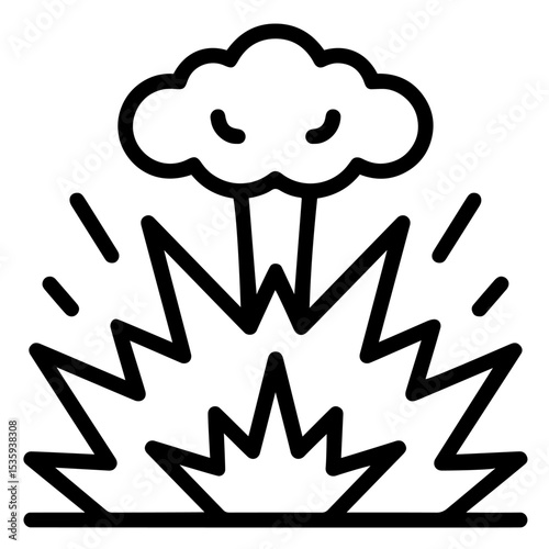 Explosion with Shockwave and Smoke Cloud – Danger, Destruction, Energy Release, Hazard, Emergency Situation