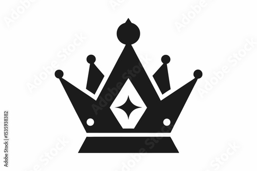 Black Silhouette Glyph Icon Ornate Royal Crown king