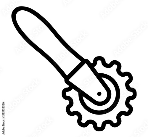 Pastry Cutter with Handle and Serrated Wheel – Baking Tool, Dough Cutting, Kitchen Utensil, Culinary Equipment, Cooking 