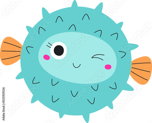 Pufferfish with Winking Eye