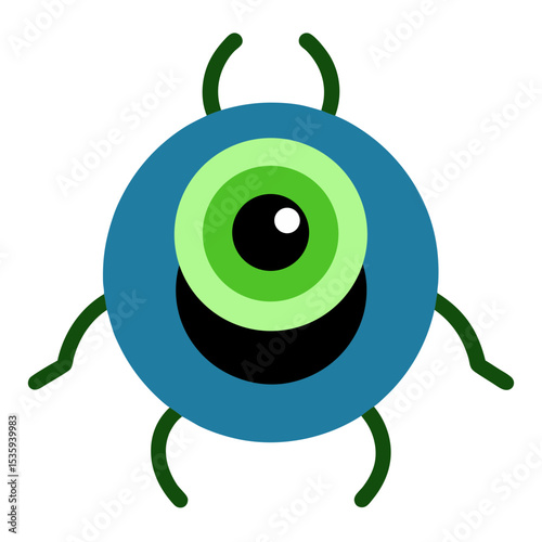 Eyeball bug vector art illustration