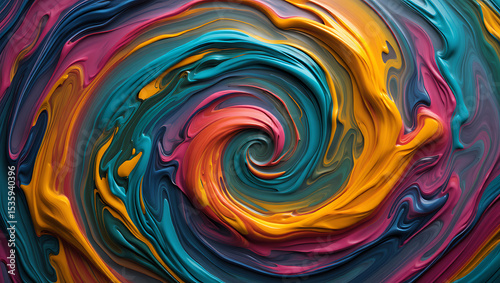 Wallpaper Mural Vibrant swirl of mixed paint in dynamic colors creating an abstract artistic design Torontodigital.ca