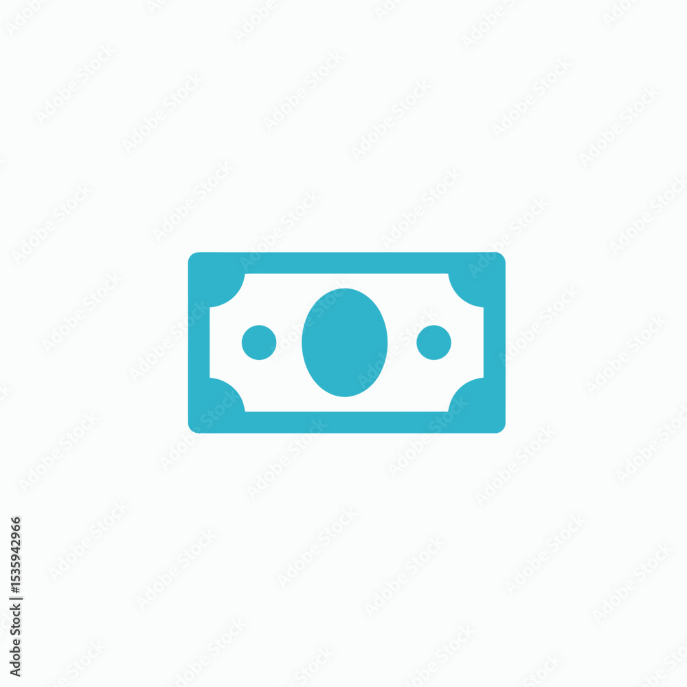 A blue dollar bill icon A blue dollar bill icon