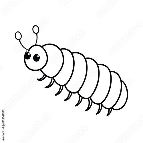 Full body caterpillar vector illustration on white background