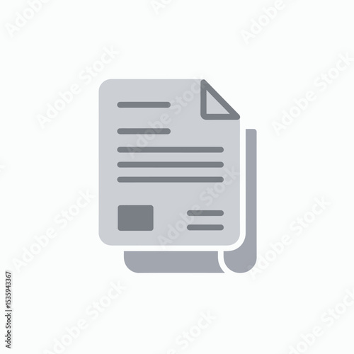 Two document icons stacked the top one showing a bent corner lines of text and a square image