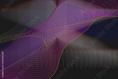 Abstract blue wave lines illustration, a futuristic vector design for digital technology backgrounds and web wallpapers