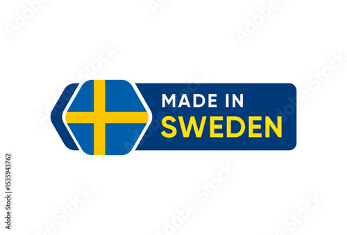 Made In Sweden Badge Label Banner icon design