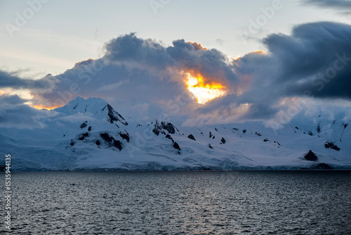 Photos Beautiful Sunset of Antarctica with different shades of colors